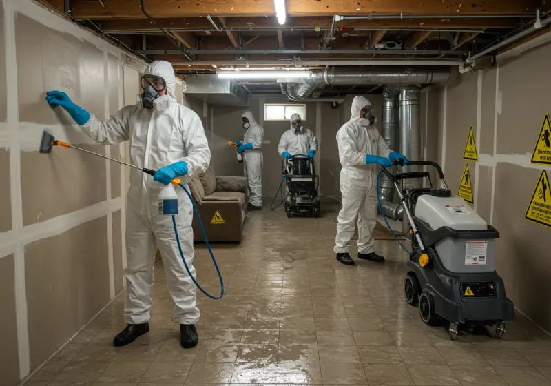 Basement Moisture Removal and Structural Drying process in King City, CA